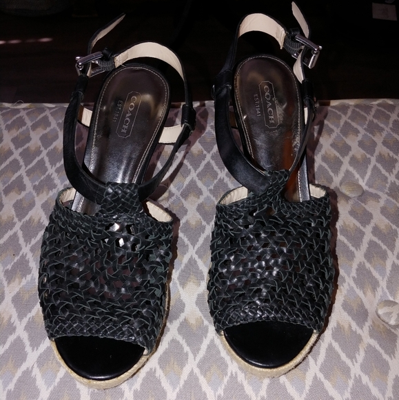 Coach Shoes - Coach black heels 8.5